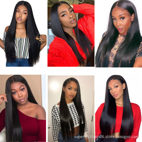 Wholesale 360 Lace Frontal Wigs For Black Women With Baby Hair High Density Silk Straight Human Hair 360 Lace Frontal wigs